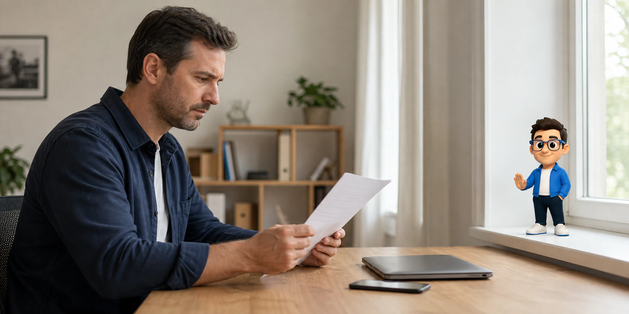 A business owner reviews an agent provider policy while the Context Keeper signals a careful pause