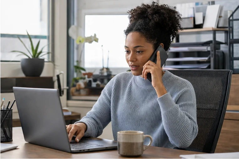 Customer service coordinator handling a live customer call