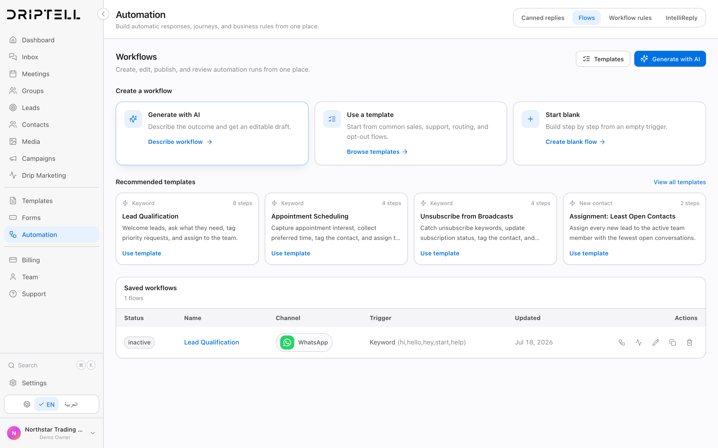 Move from approved template to useful customer action.