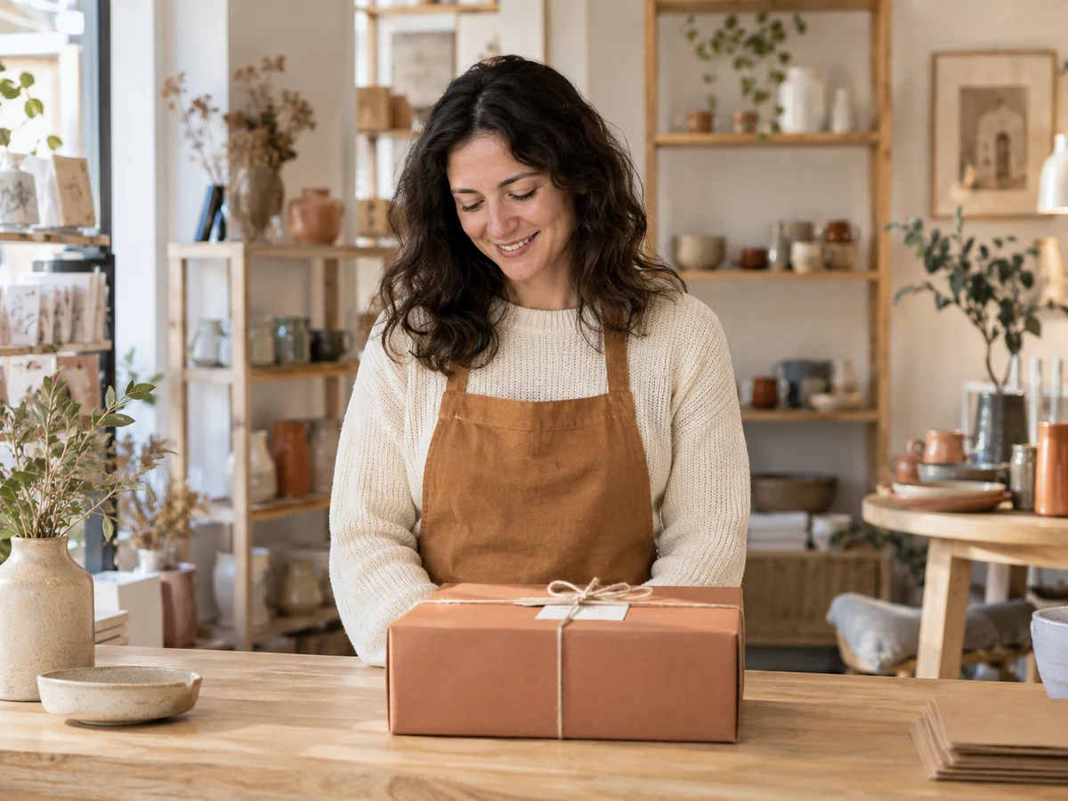Retail team preparing an ecommerce customer order